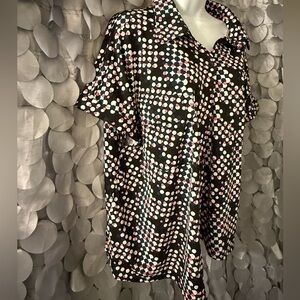 Ava & Grace Navy and Pink Patterned Blouse